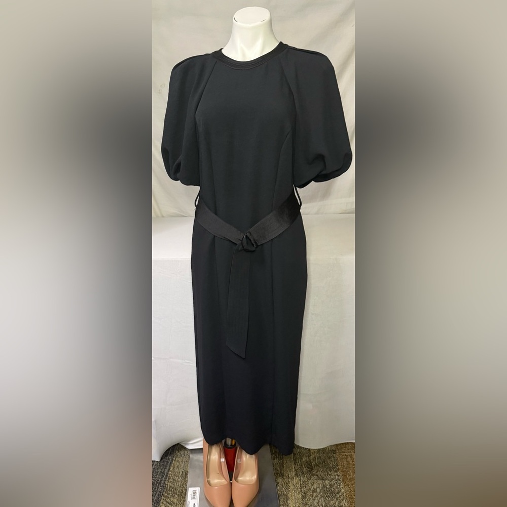 Veronika Maine Elegant Black Puff Sleeve Dress